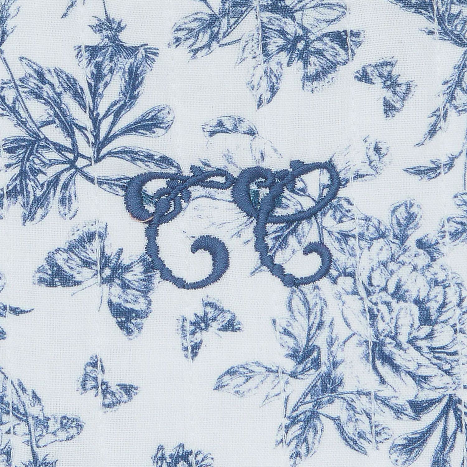 Ivory & Navy Blue Toile De Jouy Baby Changing Bag, 1, hi-res