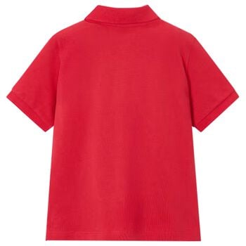 Boys Red Logo Polo Shirt