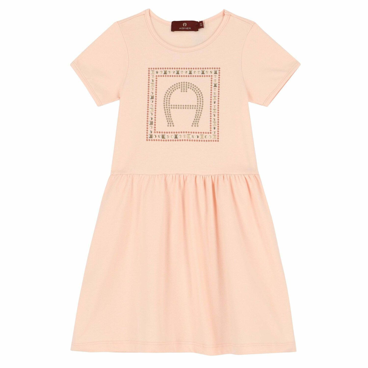 Girls Pink Logo Dress, 2, hi-res