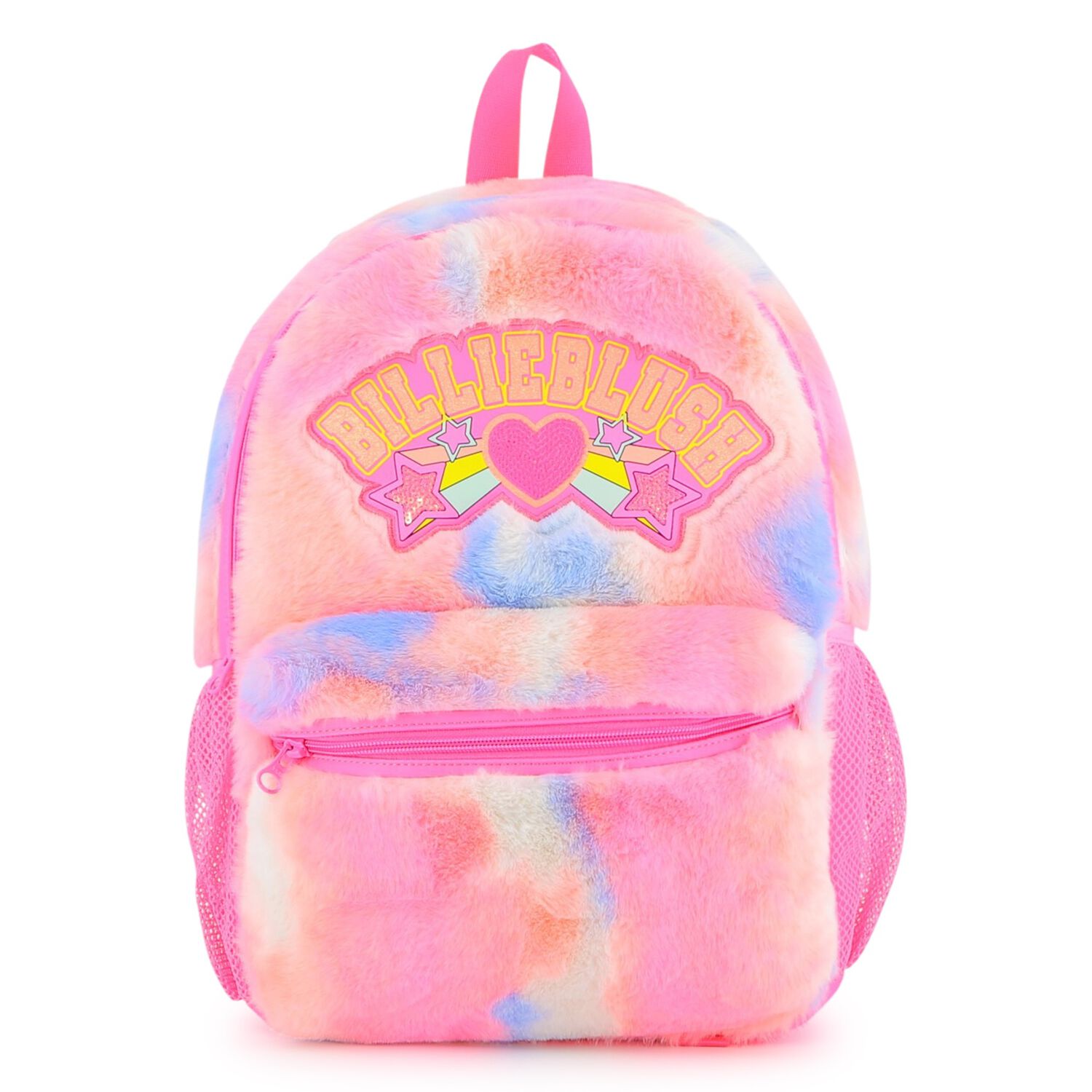 Girls Fluffy Pink Faux Fur Backpack, 1, hi-res