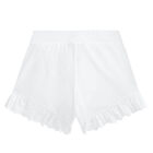 Girls White Logo Shorts, 1, hi-res