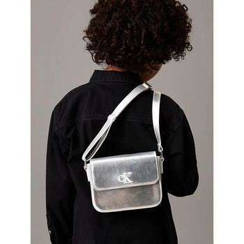 Girls Silver Leather Handbag
