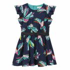 Girls Bird Printed Dress, 1, hi-res