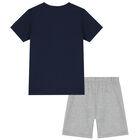 Boys Navy & Grey Logo Pyjamas, 2, hi-res