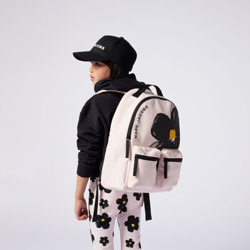 Girls Black Logo Hooded Top