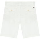 Boys White Logo Chino Shorts, 2, hi-res