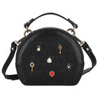 Girls Black Shoulder Bag, 2, hi-res