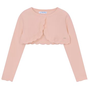 Girls Pink Bolero Knit Cardigan