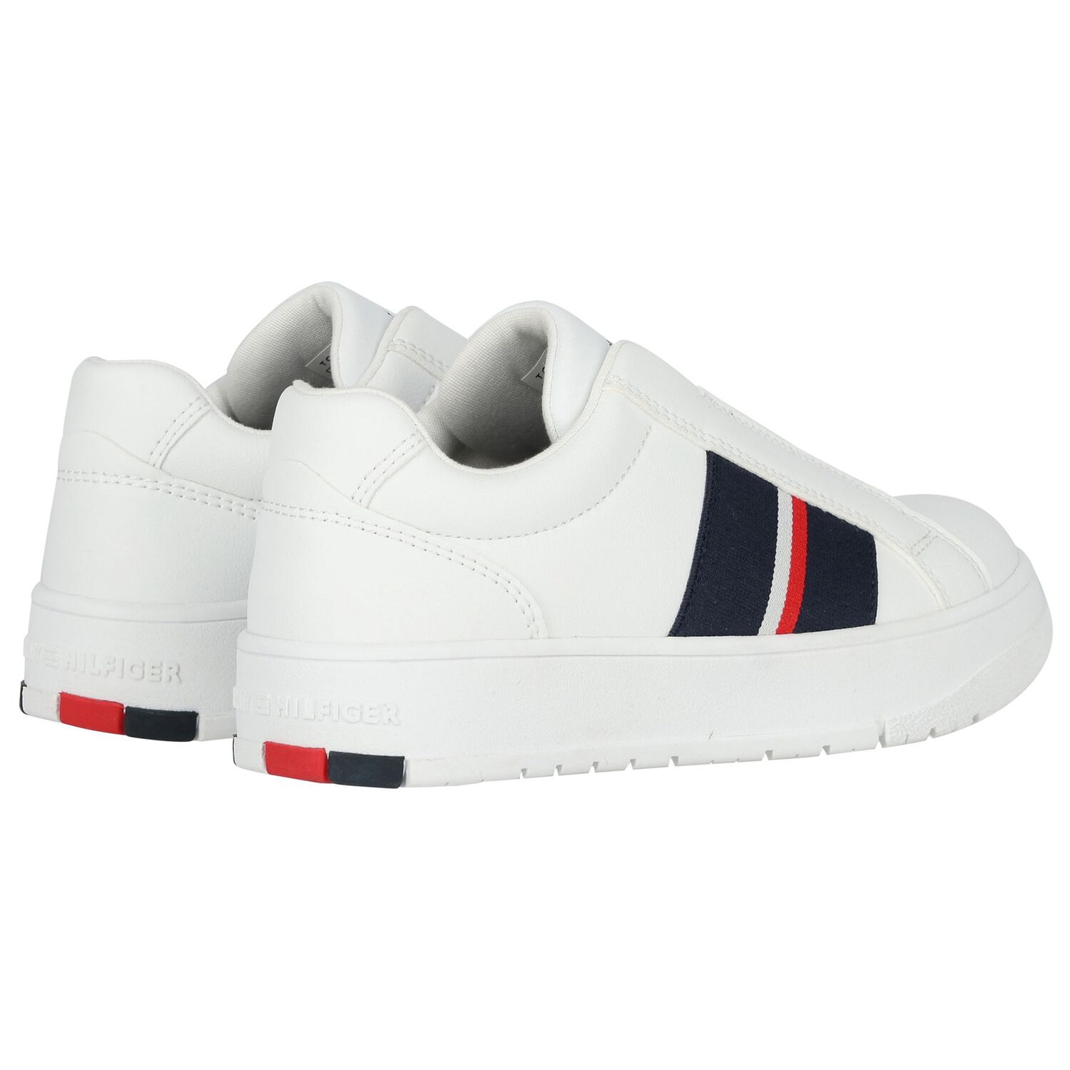 Boys White Logo Leather Trainers, 1, hi-res image number null