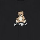 Girls Black Teddy Bear Logo Swearshirt Dress, 4, hi-res