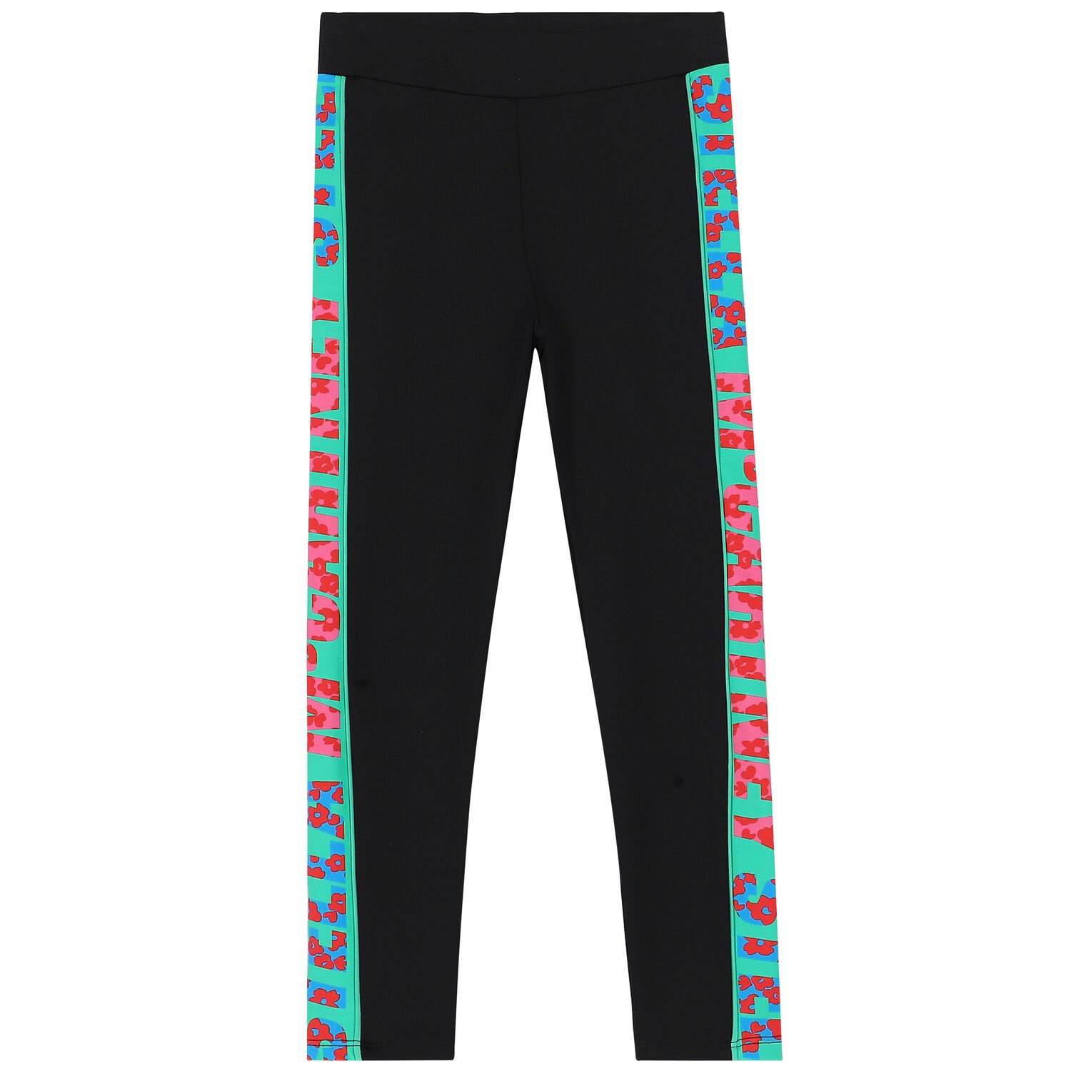Girls Black Logo Leggings, 1, hi-res