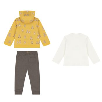 Baby Boys Yellow, Ivory & Beige Tracksuit (3 Piece)