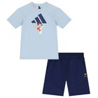 Boys Blue & Navy Blue Mickey Mouse Shorts Set, 1, hi-res