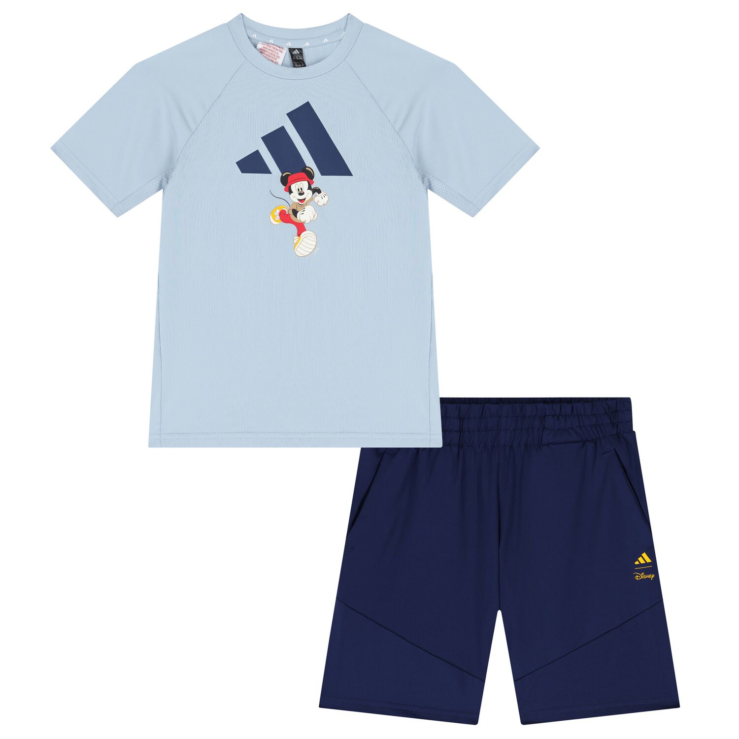 Boys Blue & Navy Blue Mickey Mouse Shorts Set, 1, hi-res