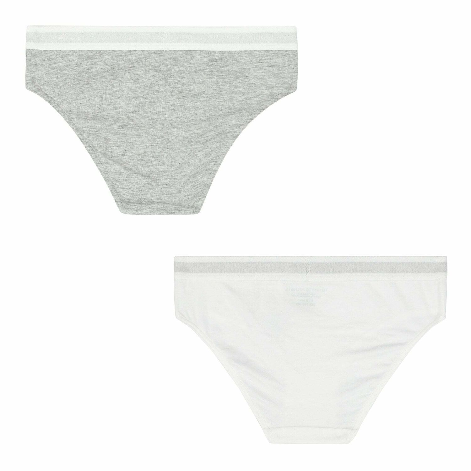 Girls White & Grey Logo Knickers (2-Pack), 1, hi-res