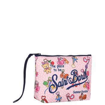 Girls White & Pink Aline Logo Pouch ( 15cm )