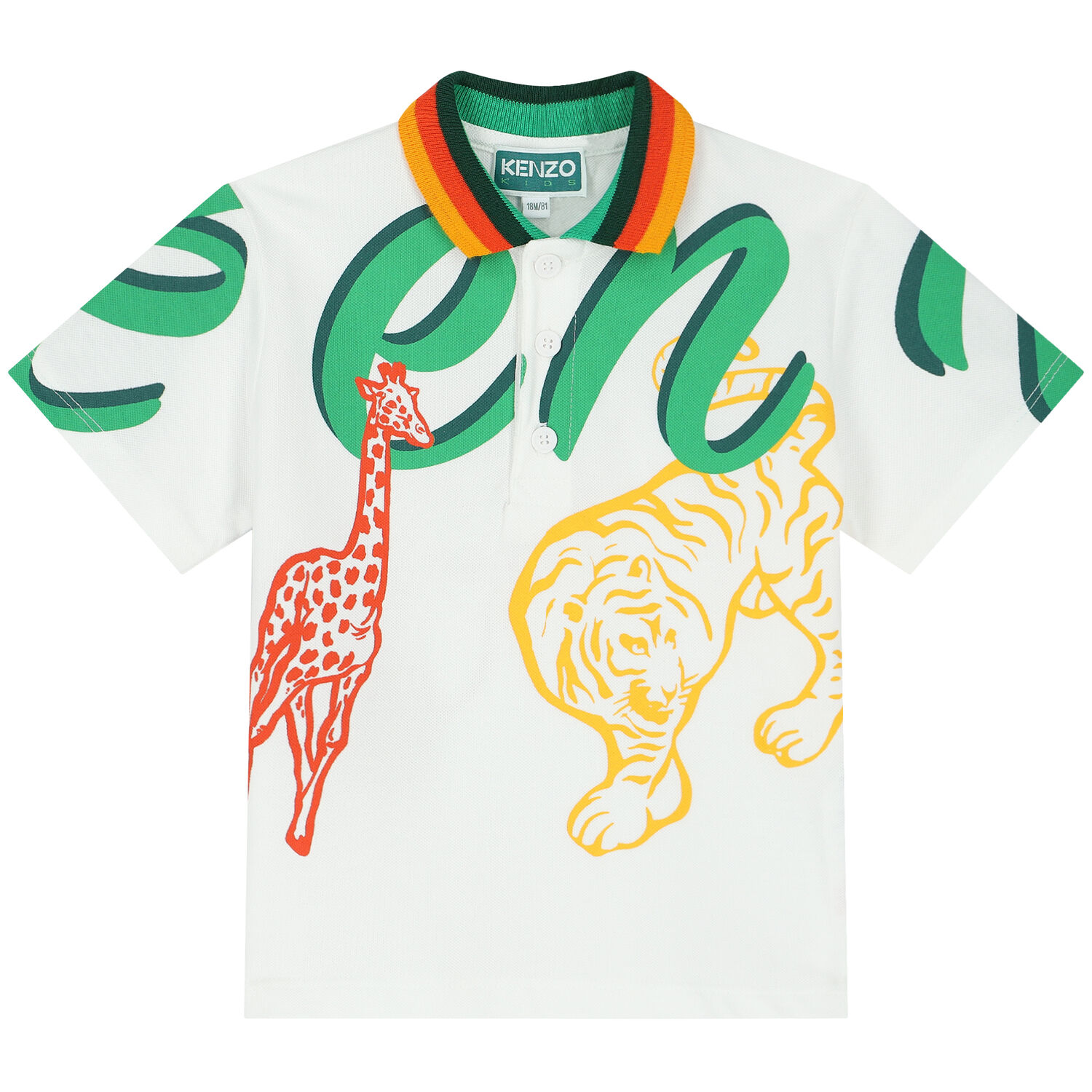 Younger Boys White Logo Polo Shirt, 1, hi-res