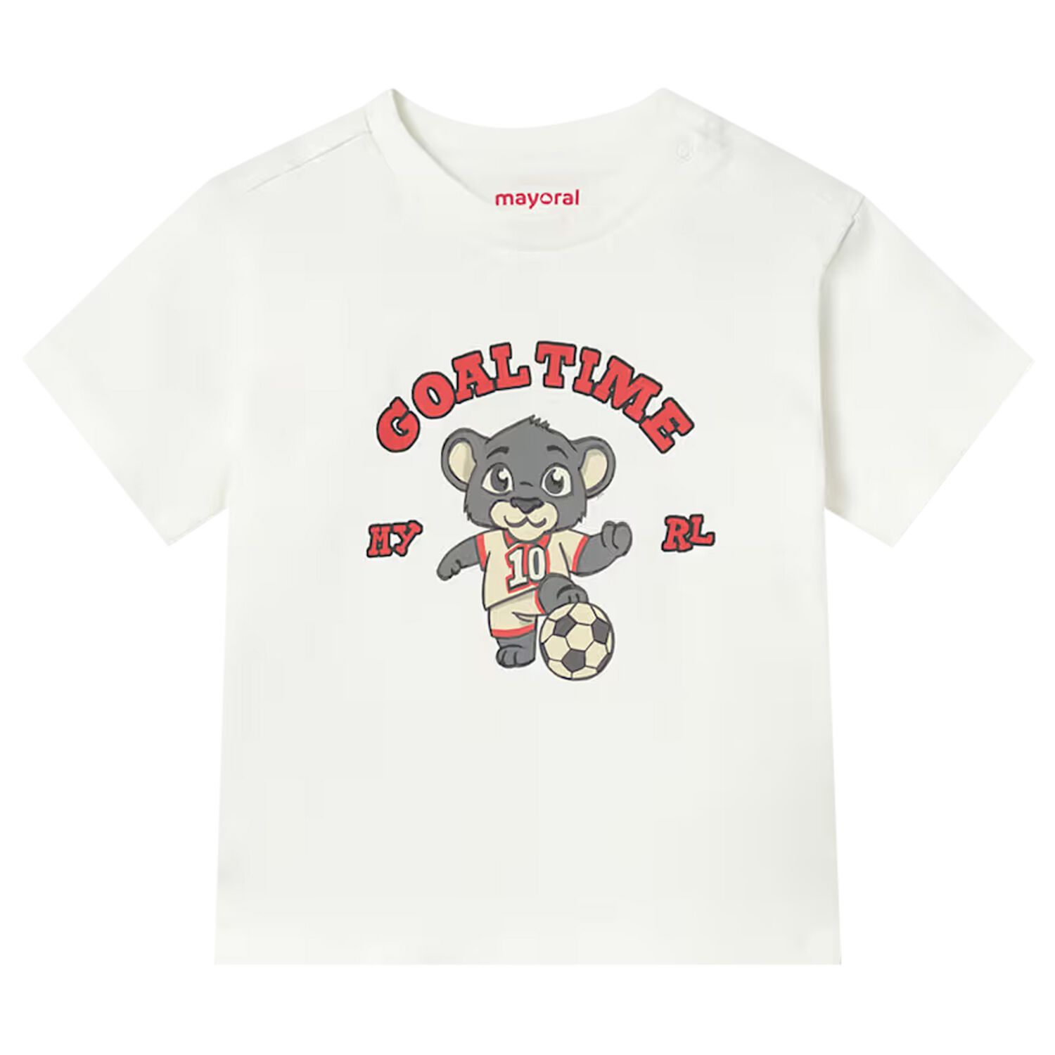 Younger Boys Ivory Tiger T-Shirt, 2, hi-res