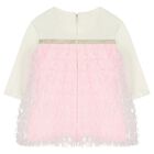 Baby Girls White & Pink Ruffled Dress, 1, hi-res