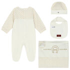 Ivory & Gold Logo Baby Set, 1, hi-res