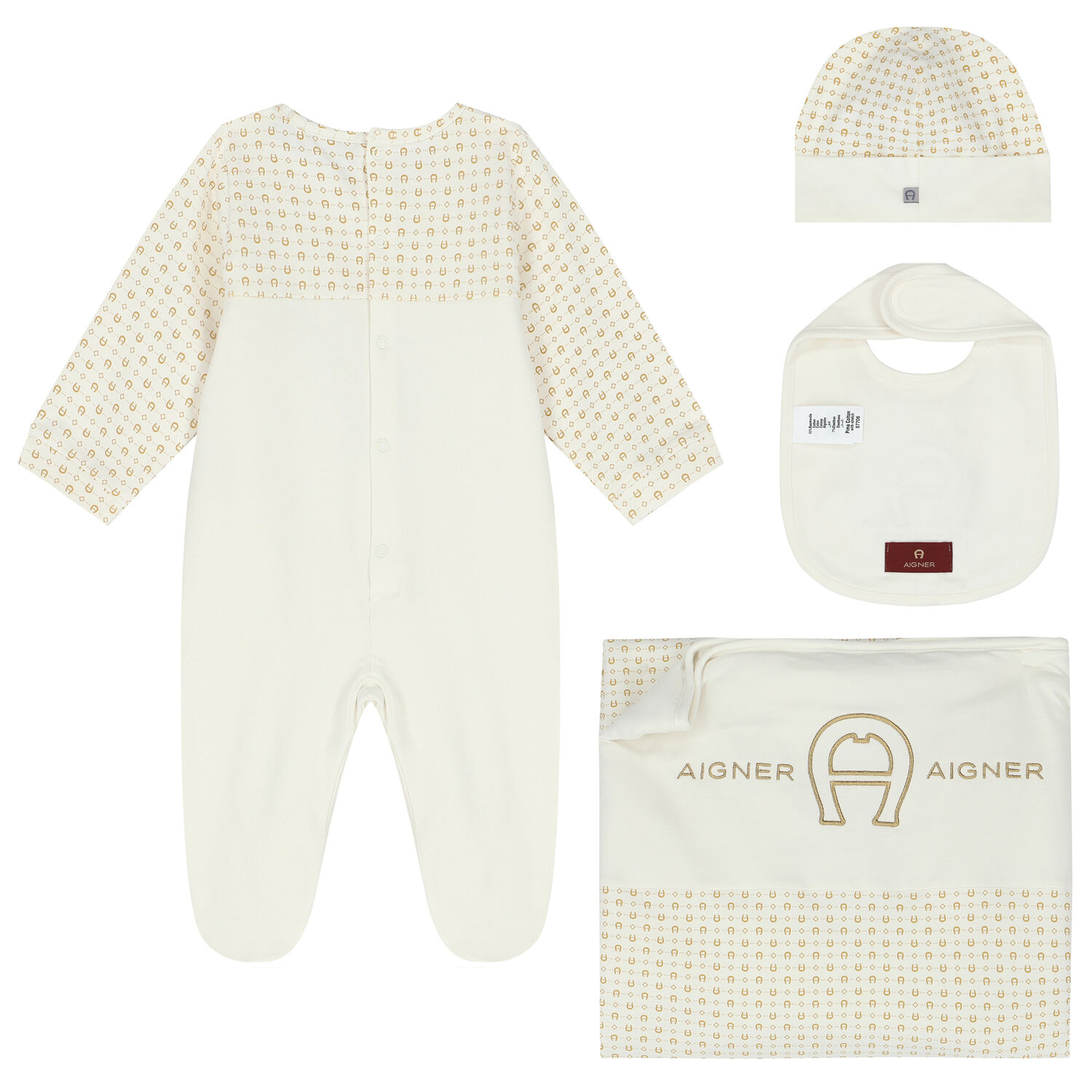 Ivory & Gold Logo Baby Set, 1, hi-res image number null