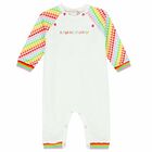 Baby Girls White Velour Romper, 1, hi-res