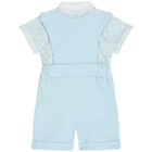 Baby Boys Blue & White Bodysuit Set, 1, hi-res