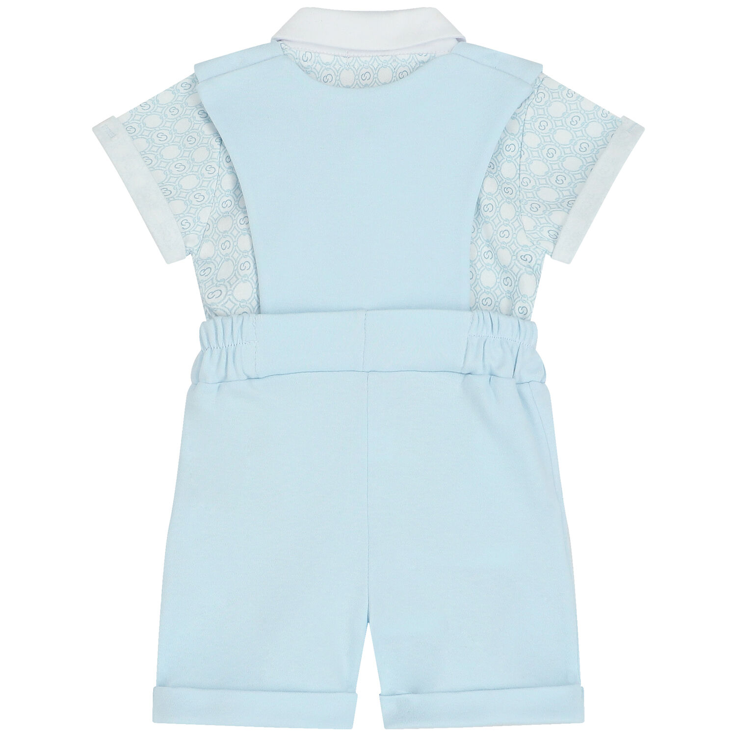 Baby Boys Blue & White Bodysuit Set, 1, hi-res