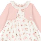 Baby Girls Pink & Ivory Floral Dress, 1, hi-res