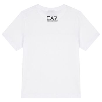Boys White & Black Logo T-Shirt
