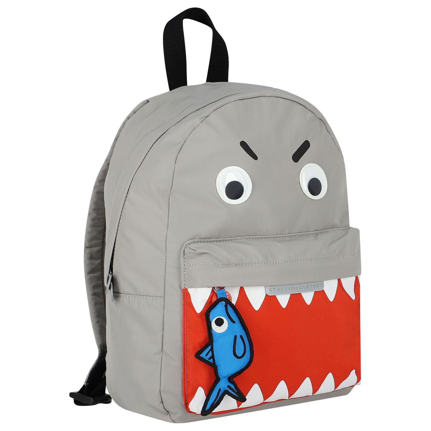 Boys Grey Shark Backpack, 1, hi-res