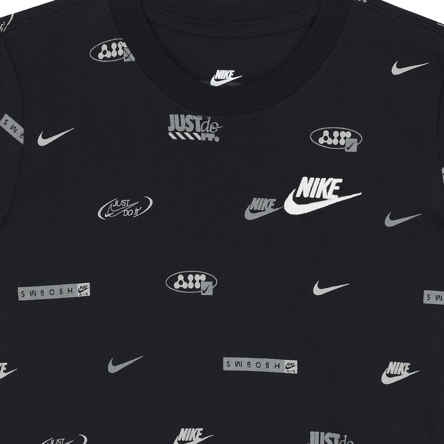 Boys Black Logo T-Shirt, 1, hi-res