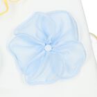 Girls White Flower Satin Dress, 1, hi-res