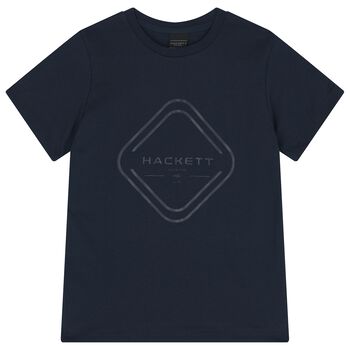 Boys Navy Blue Logo T-Shirt