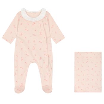 Baby Girls Pink Logo Babygrow Gift Set