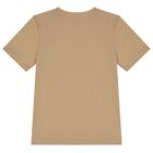 Boys Beige Logo T-Shirt, 3, hi-res