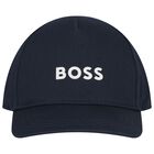 Baby Boys Navy Blue Logo Cap, 1, hi-res