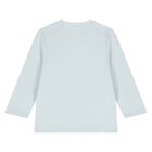 Younger Boys Blue Logo Long Sleeve Top, 2, hi-res