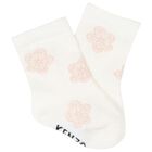 Baby Girls Pink & Ivory Flower Socks ( 2 Pack ), 1, hi-res