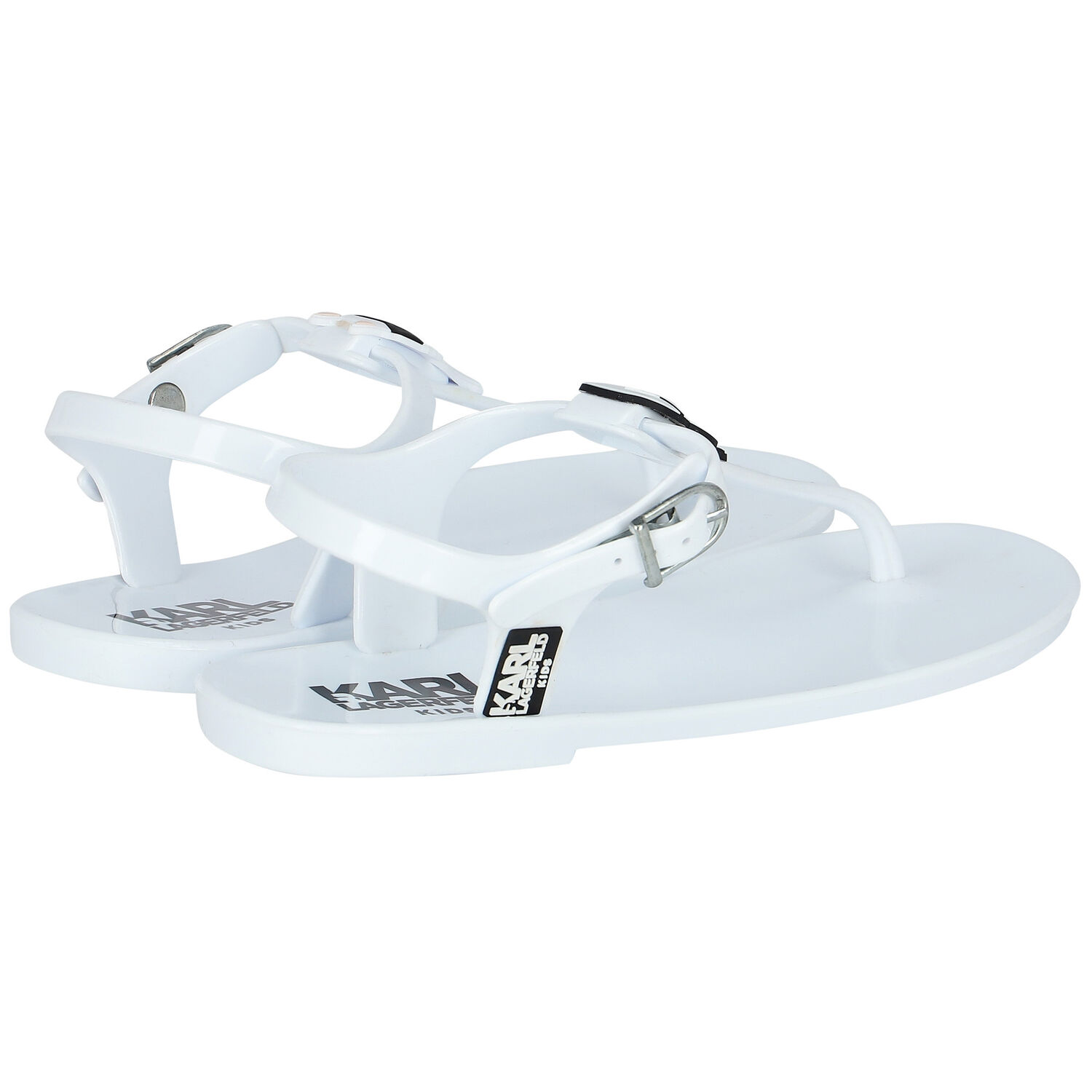 Girls White Karl & Choupette Sandals, 1, hi-res