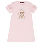 Girls Pink Bear Logo Dress, 4, hi-res
