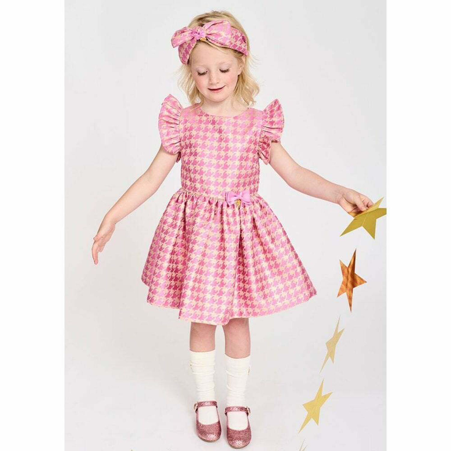 Girls Apricot Heart Dress, 4, hi-res
