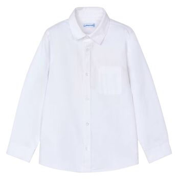 Boys White Long Sleeve Shirt