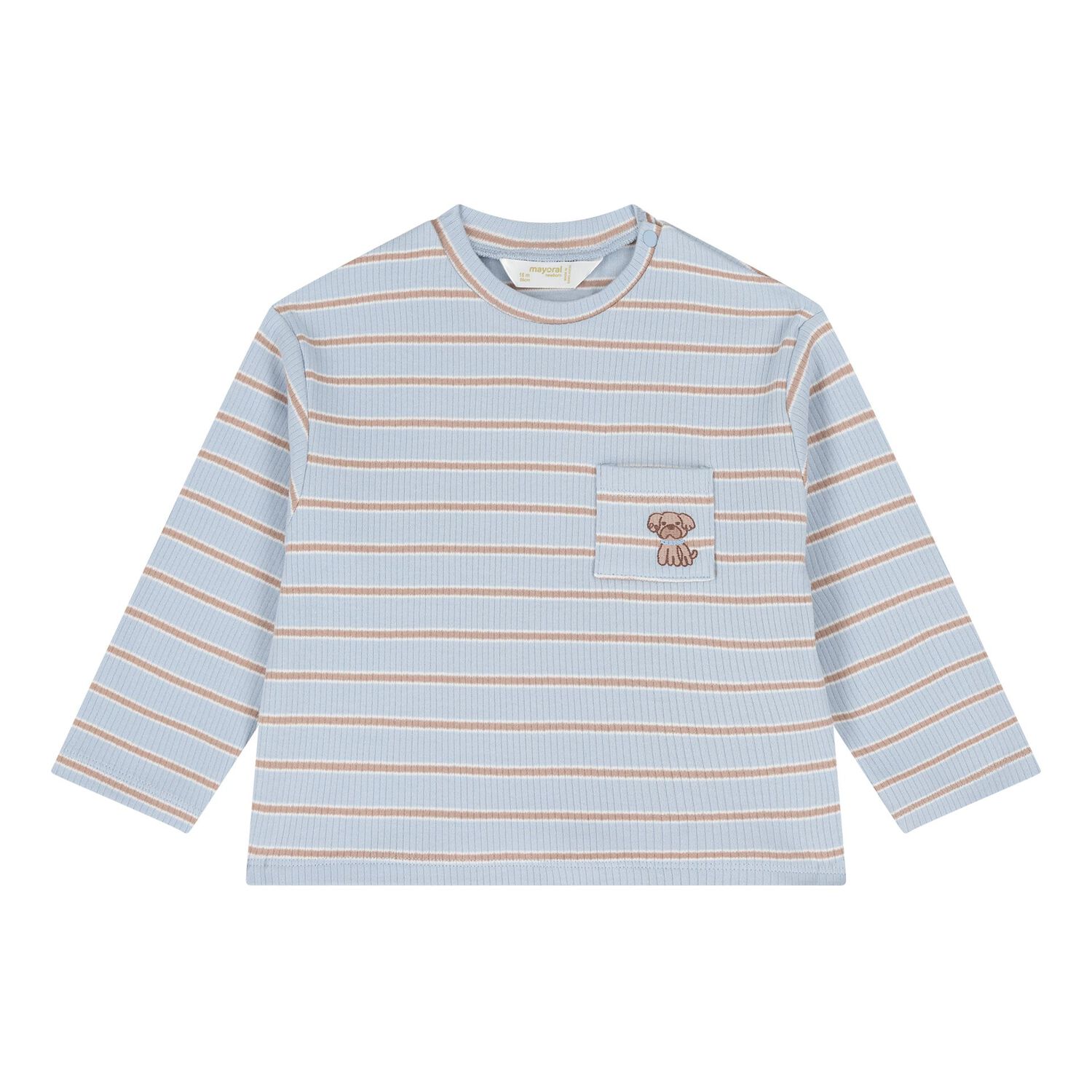 Baby Boys Ivory & Blue Dog Long Sleeve Top, 1, hi-res