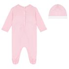 Baby Girls White & Pink Logo Babygrow Gift Set, 2, hi-res
