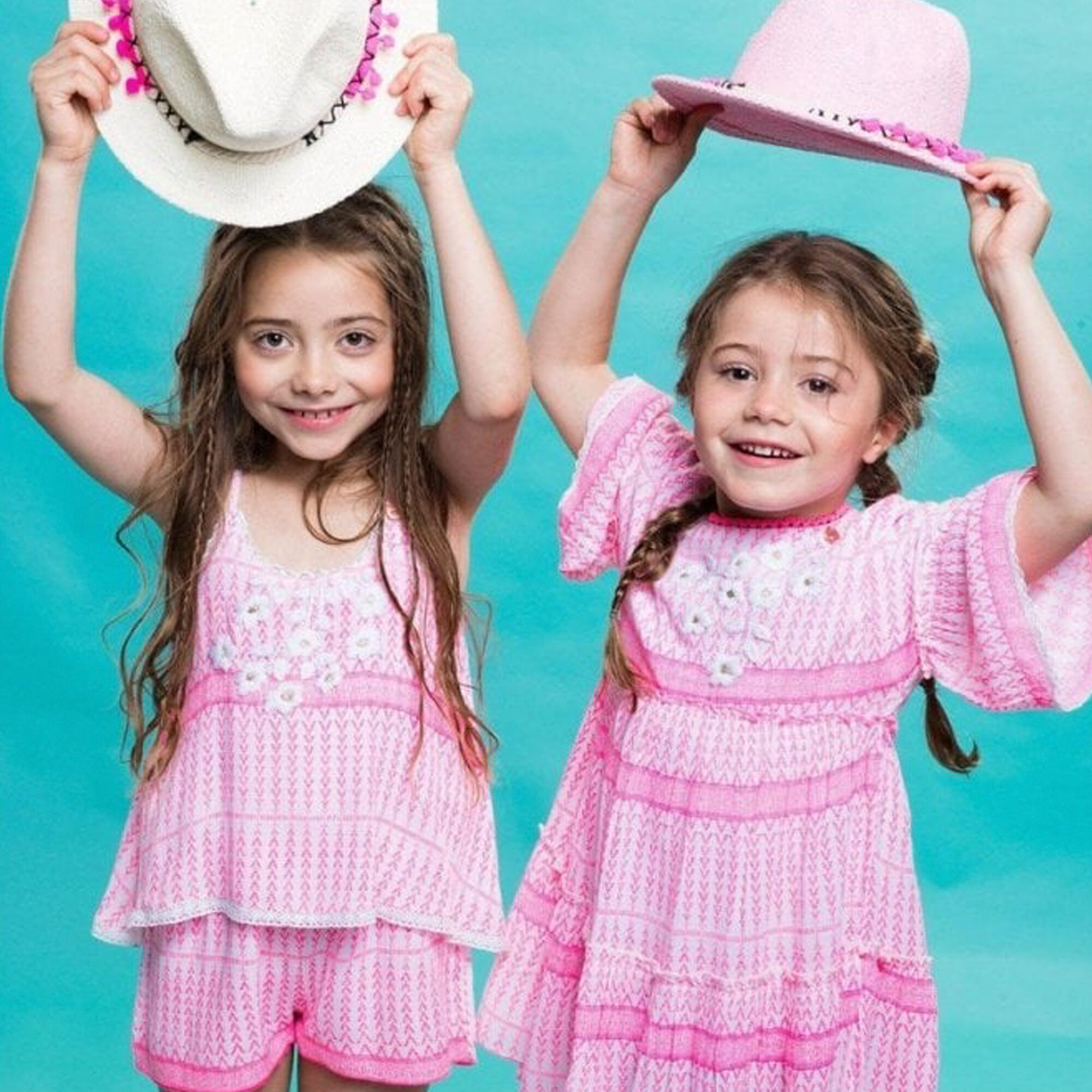Mim Pi Girls White Pink Playsuit Junior Couture UK