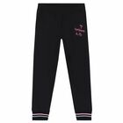 Girls Black Logo Joggers, 1, hi-res