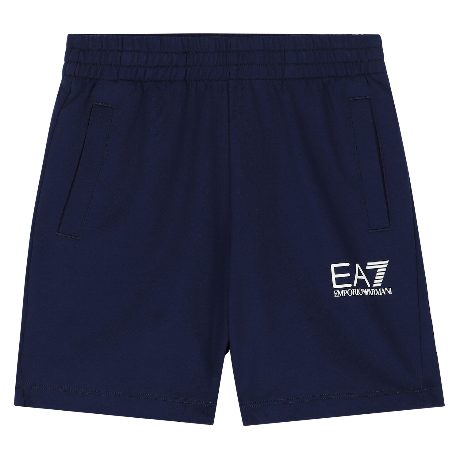 Boys Navy Logo Shorts, 3, hi-res