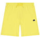Boys White & Yellow Palm Tree Shorts Set, 1, hi-res