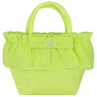Girls Green Logo Ruffled Hand Bag, 1, hi-res